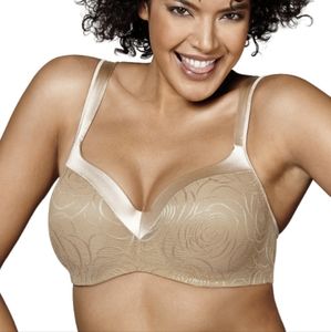 Playtex Secrets Amazing Shape Balconette Underwire Bra 44DD/E Nude Beige